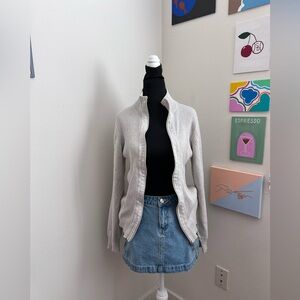 Ribbed Zip Up Cardigan